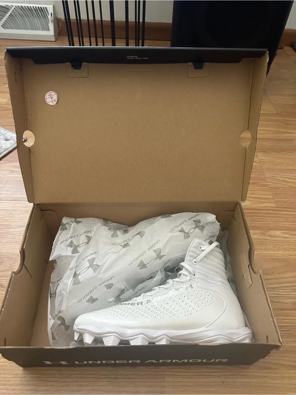 Under Armour Kids White High-Top Cleats